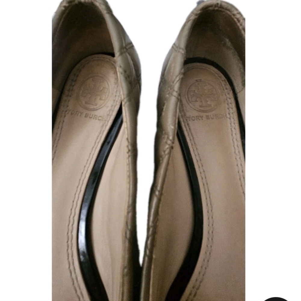 Tory Burch Claremont Tan Quilted/Patent Leather Flats Shoes Women's Size 6M - Picture 3 of 8